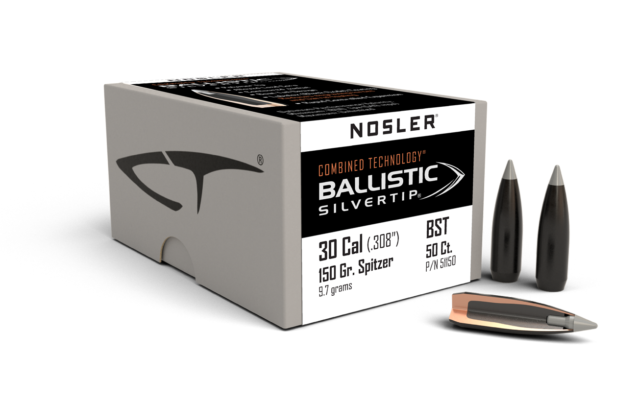 NOSLER BALLISTIC SILVERTIP HEADS 30CAL 150GR (50)