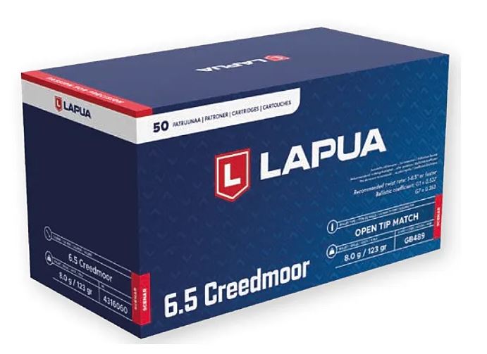 LAPUA AMMO 6.5 Creedmoor 123gr Scenar CF