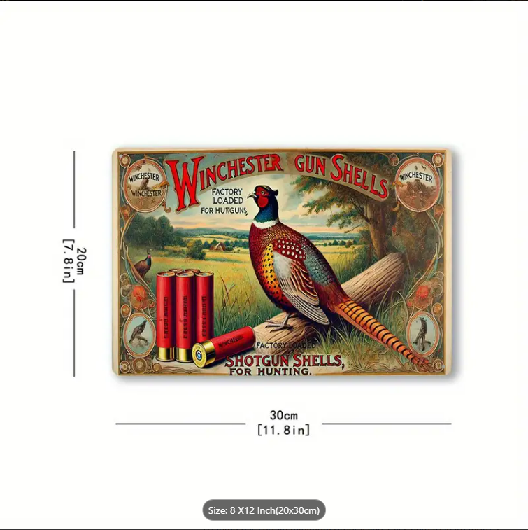 WINCHESTER SHOTGUN AMMUNITION VINTAGE METAL SIGN