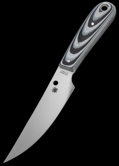 SPYDERCO BOW RIVER P/EDGE G-10 BLACK / WHITE