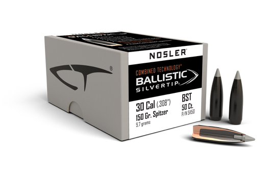NOSLER BALLISTIC SILVERTIP HEADS 30CAL 150GR (50)