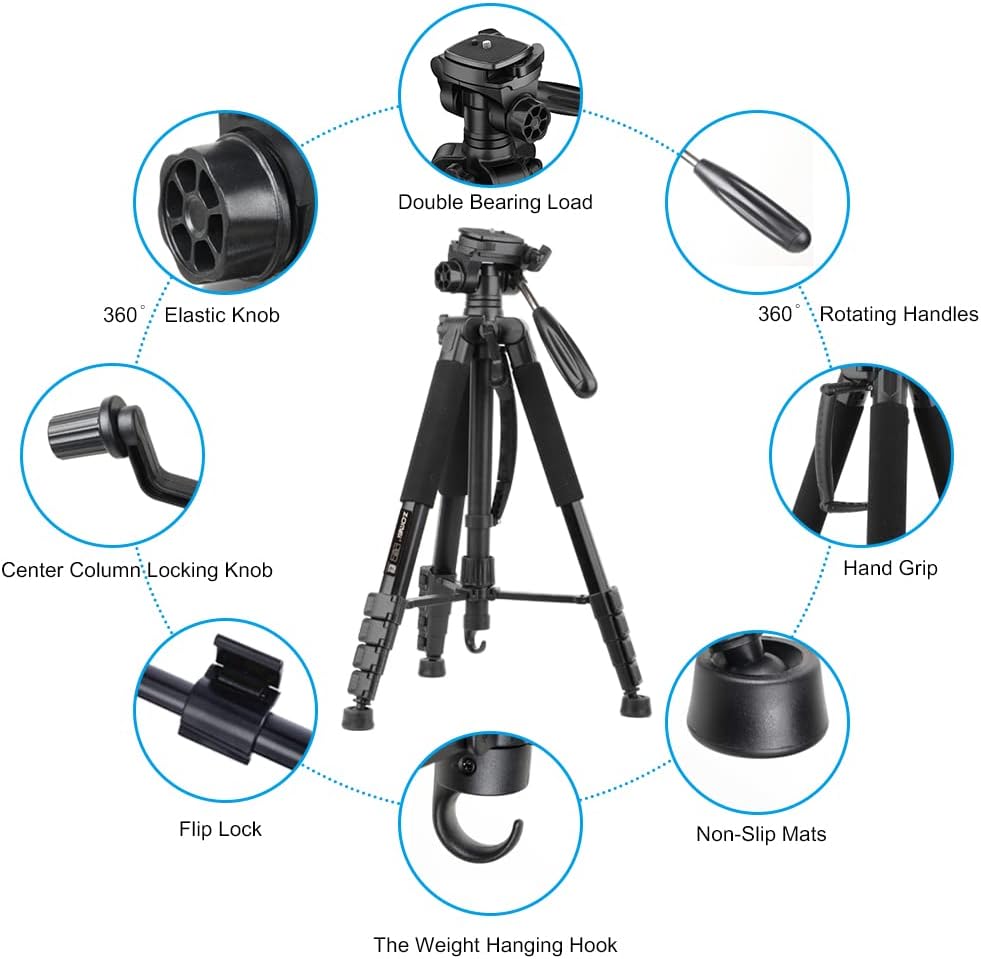 ZOMEi 188CM HEAVY DUTY TALL TRIPOD STAND. BLACK