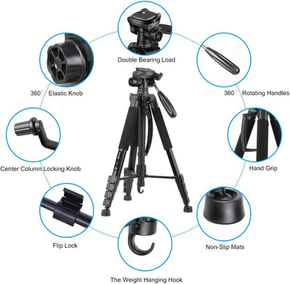 ZOMEi 188CM HEAVY DUTY TALL TRIPOD STAND. BLACK