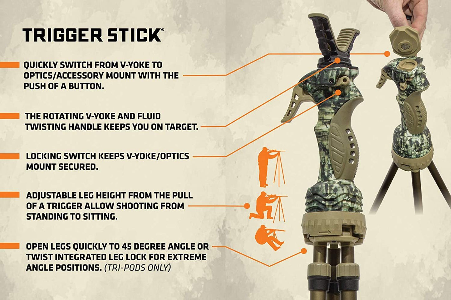 PRIMOS TRIGGER STICK GEN 3 TALL TRIPOD