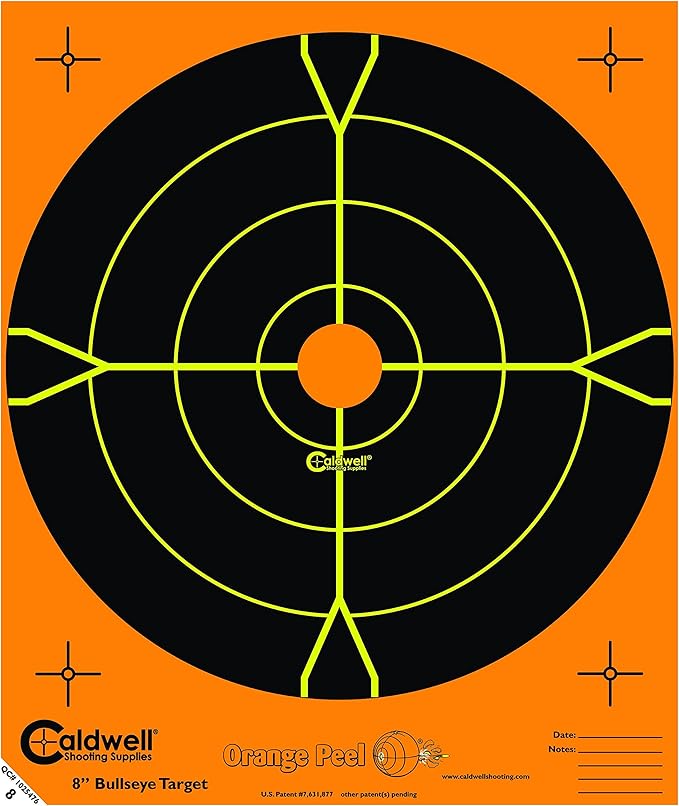CaldwellOrange Peel 8 inch Bullseye Target 5 Pack