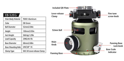 TRIPOD BALL HEAD OD GREEN