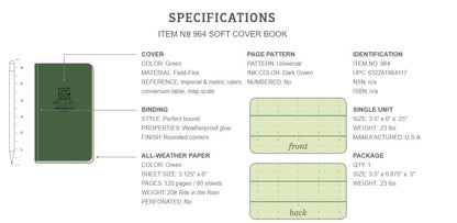 RITE IN THE RAIN - ALL WEATHER 3½' x 6' TACTICAL UNIVERSAL/MEMO BOOK