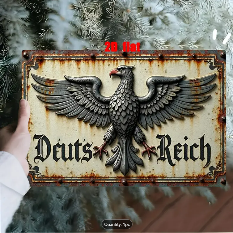 GERMAN EAGLE EMBLEM - 2D METAL SIGN (LIGHT) 8" x 1
