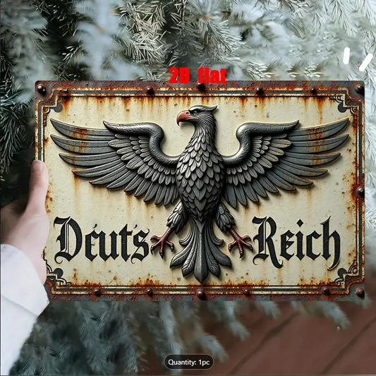 GERMAN EAGLE EMBLEM - 2D METAL SIGN (LIGHT) 8" x 1