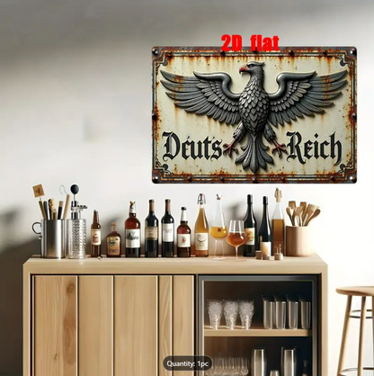 GERMAN EAGLE EMBLEM - 2D METAL SIGN (LIGHT) 8" x 1