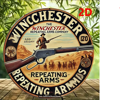WINCHESTER REPEATING ARMS ROUND VINTAGE SIGN 20 CM
