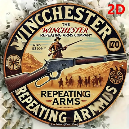 WINCHESTER REPEATING ARMS ROUND VINTAGE SIGN 20 CM