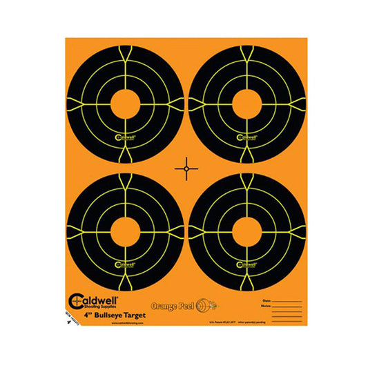 CALDWELL ORANGE PEEL 4 INCH BULLSEYE 5 SHEETS