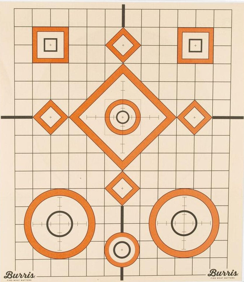 BURRIS ZEROING TARGET 16"x14" - 10 PACK TAN/ORANGE