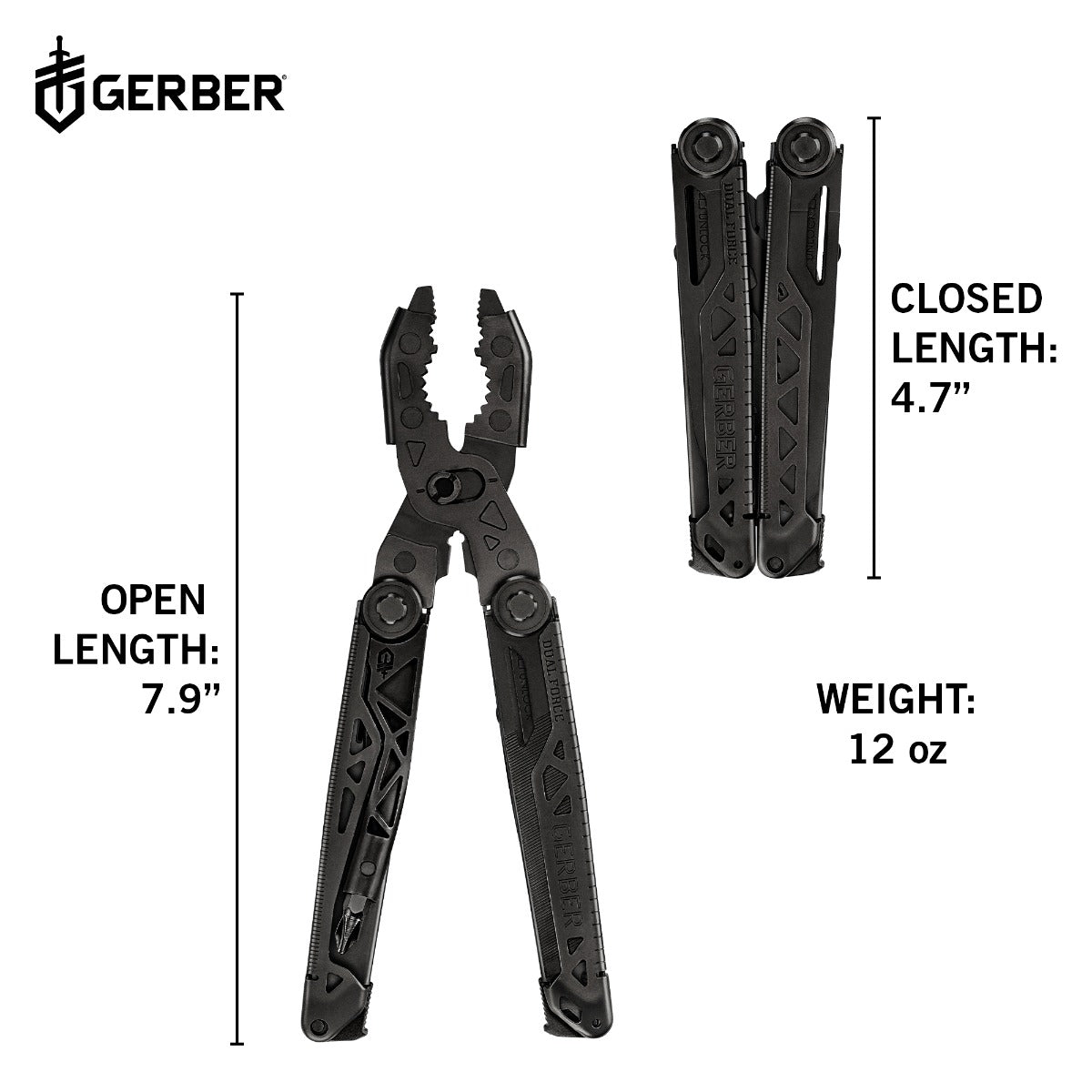GERBER DUAL FORCE - MULTI PLIER- BLACK
