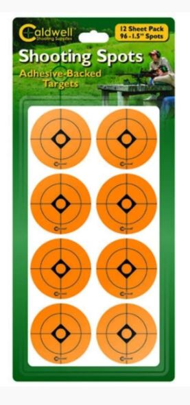 CALDWELL 1.5 INCH ORANGE SHOOTING SPOTS 12 SHEETS/96PK